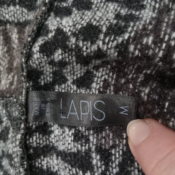 Lapis Wool Blend Long Fringe Open Front Cardigan Sweater Size M Quiet Luxury - Picture 6 of 12